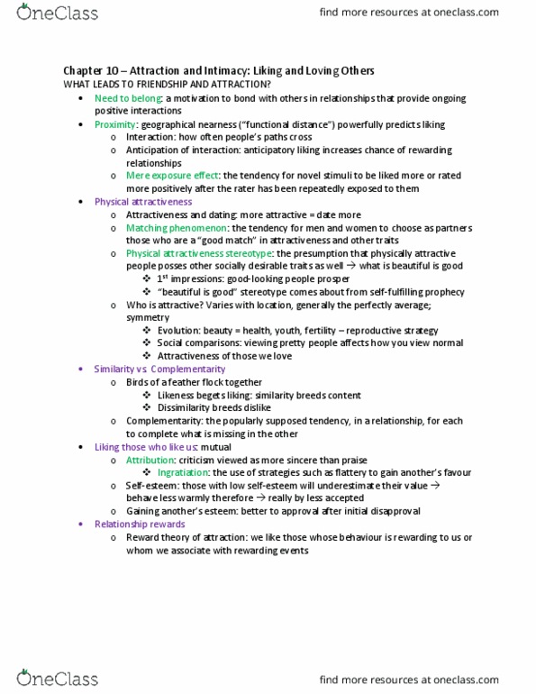 PSYC 2120 Chapter Notes - Chapter 10: Physical Attractiveness, Ingratiation thumbnail