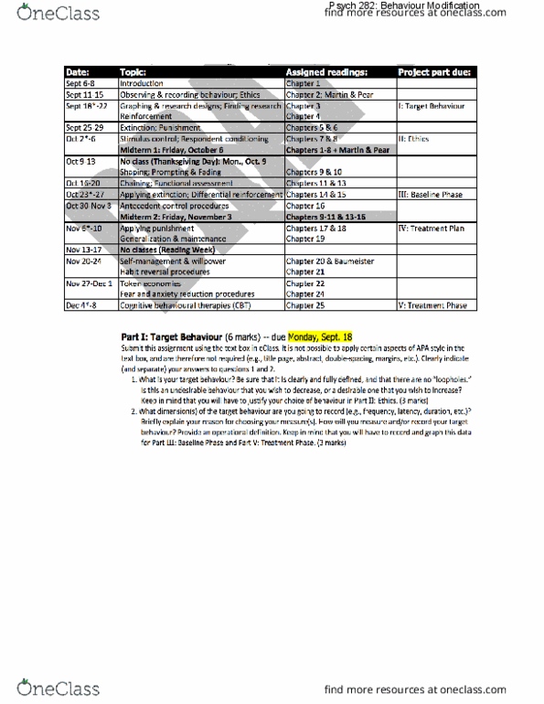 PSYCO282 Lecture Notes - Lecture 1: Psych, Trait Theory, Applied Behavior Analysis thumbnail