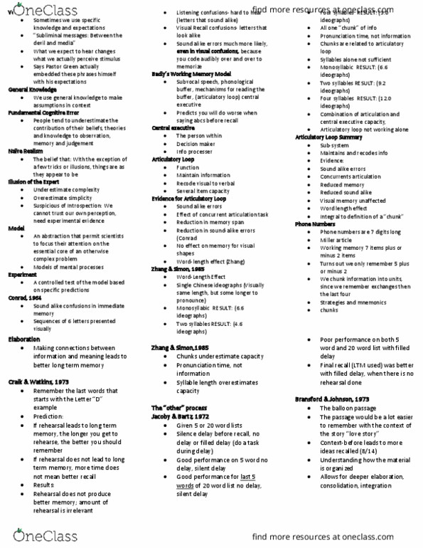 PNB 2XA3 Lecture Notes - Lecture 3: Long-Term Memory, Executive Functions, Recode thumbnail