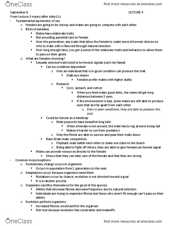 BIOL2010 Lecture Notes - Lecture 4: Heterozygote Advantage, Archaea, Mutation Rate thumbnail