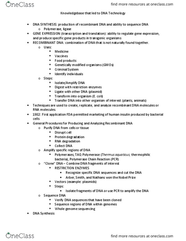 BIOL 3451 Lecture Notes - Lecture 11: Liposome, Cytosine, Adenine thumbnail