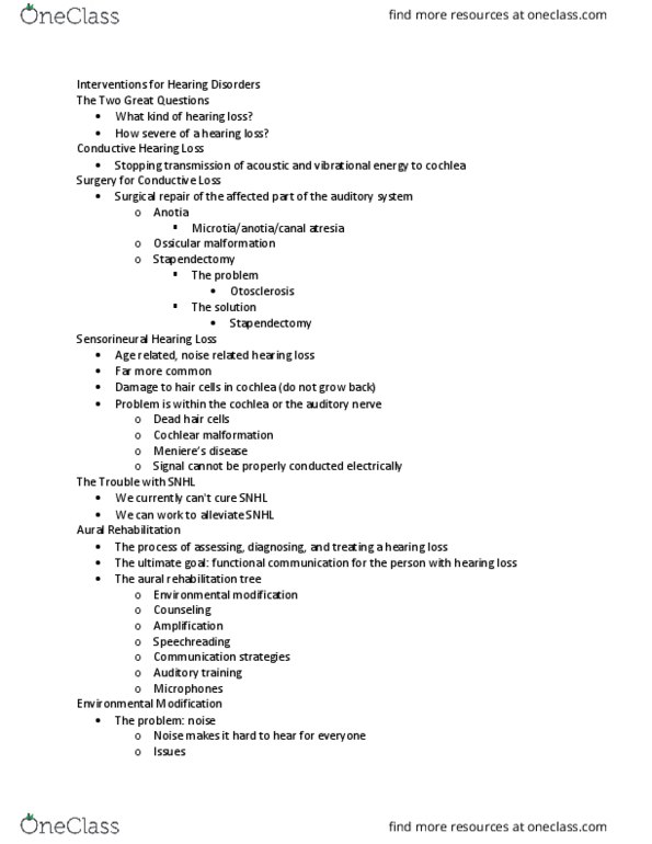 SLHS 1150 Lecture Notes - Lecture 21: Deaf Culture, Noise Reduction, Cochlear Implant thumbnail