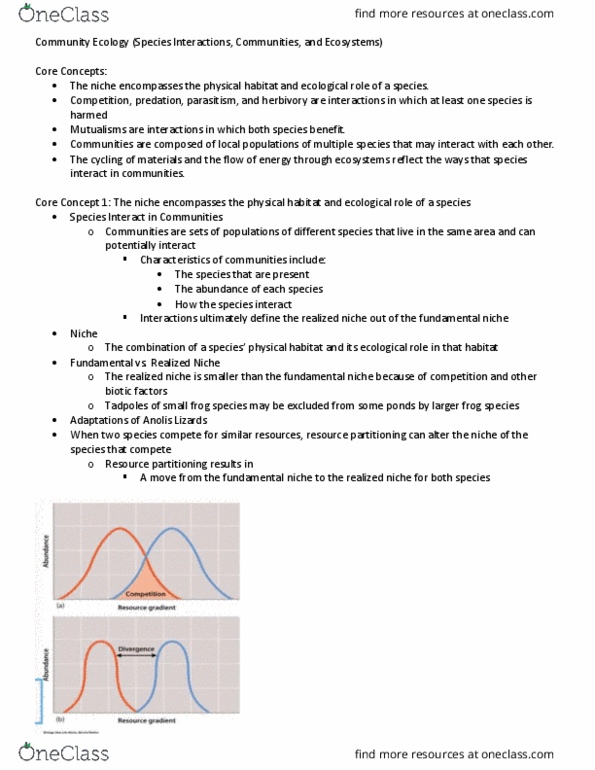 BIOL 1108 Lecture Notes - Lecture 27: Kelp Forest, Commensalism, Species Evenness thumbnail