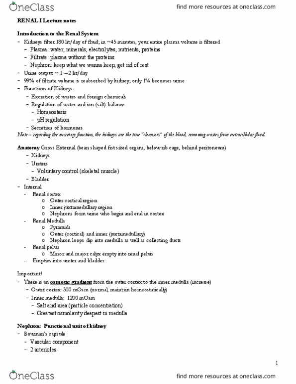 PNB 2265 Lecture Notes - Lecture 21: Aquaporin, Osmosis, Tubular Fluid thumbnail