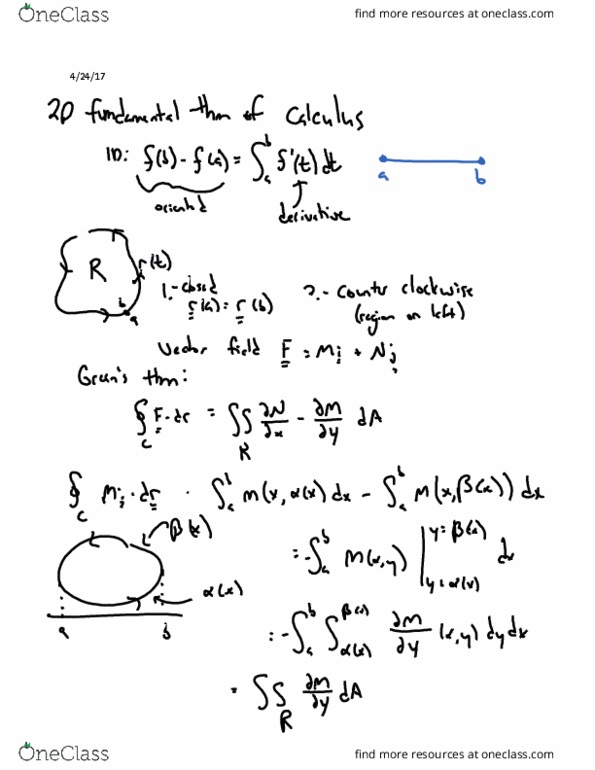 L24 Math 233 Lecture 30: Green's Theorem thumbnail
