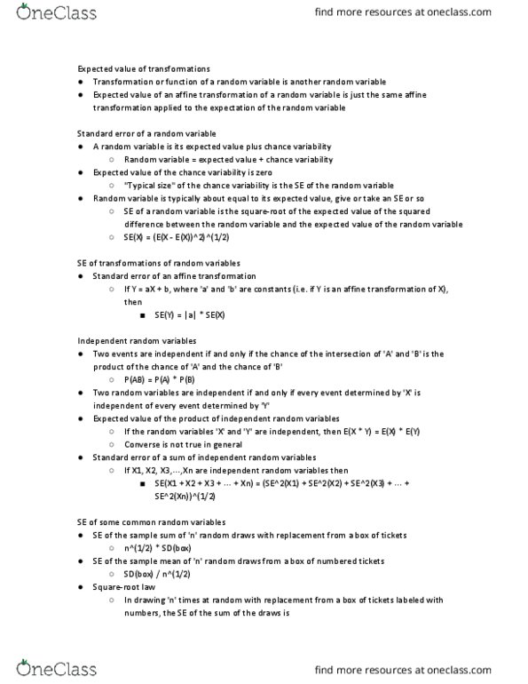 STAT W21 Lecture Notes - Lecture 22: Negative Binomial Distribution, 1Gn, Standard Error thumbnail