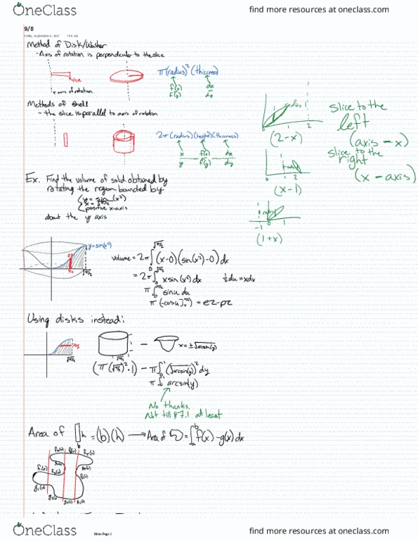 MATH-182 Lecture 5: MATH 182 Lecture 5: Calculus II: Disk vs. Shell and Work Equation thumbnail