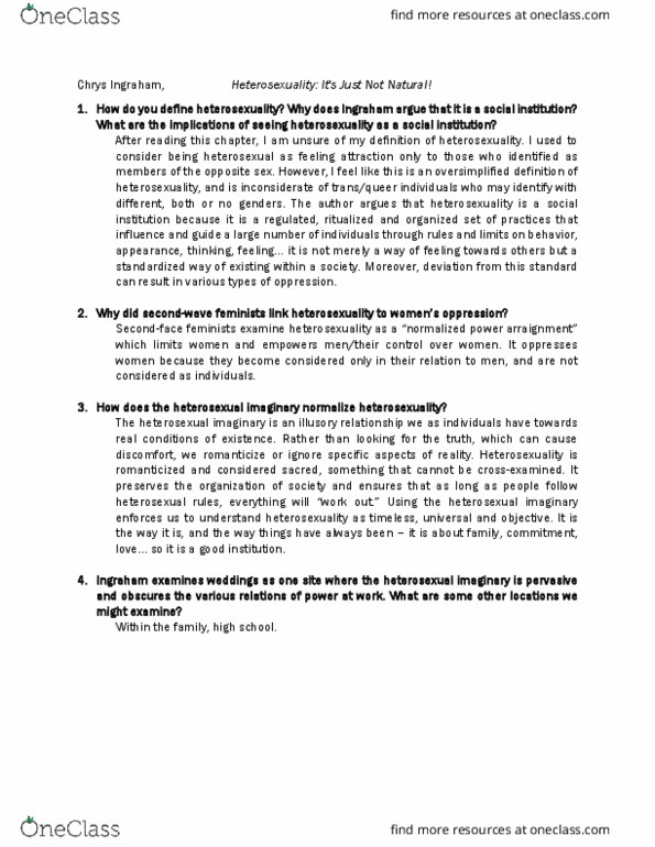 SOCI 375 Lecture Notes - Lecture 1: Arraignment, Heterosexuality thumbnail