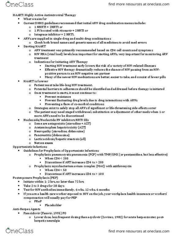 NURS 3110 Lecture Notes - Lecture 18: Neuraminidase Inhibitor, Herpes Labialis, Pulmonary Edema thumbnail