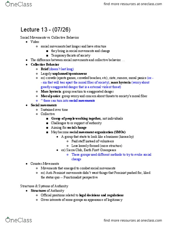 SOCIOL 1 Lecture Notes - Lecture 13: Circular Reasoning, Collective Identity, Sabotage thumbnail