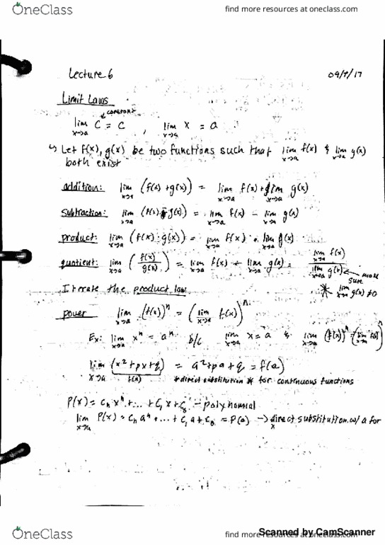 MA 16100 Lecture 6: Lecture 6- Limit Laws (09/01/17) thumbnail