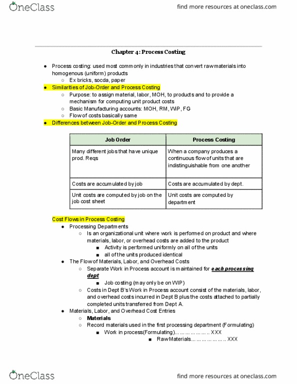 ACC 3200 Chapter Notes - Chapter 4: Direct Labor Cost, Finished Good, Hybrid System thumbnail