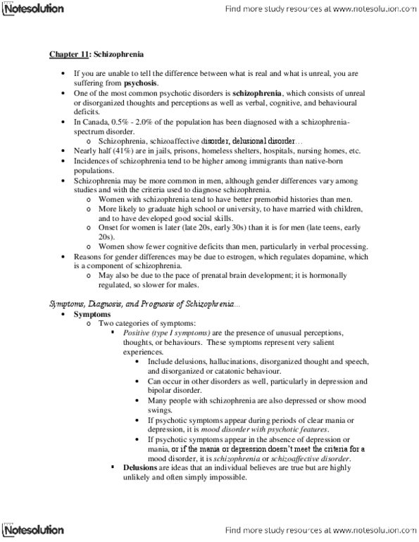 PSYC 3140 Chapter Notes -Disorganized Schizophrenia, Schizoaffective Disorder, Grandiose Delusions thumbnail