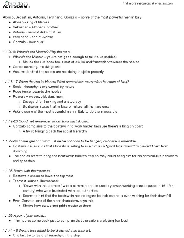 CAS WR 100 Lecture Notes - Lecture 1: Boatswain, Social Stratification thumbnail