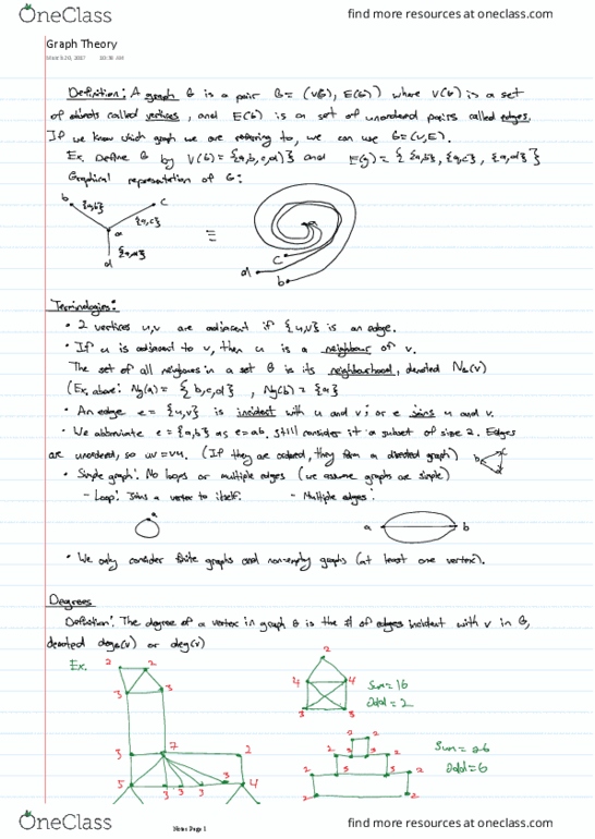 ECE103 Lecture Notes - Lecture 12: Graph Theory thumbnail
