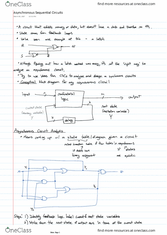 ECE124 Lecture Notes - Lecture 11: Sequential Circuits thumbnail