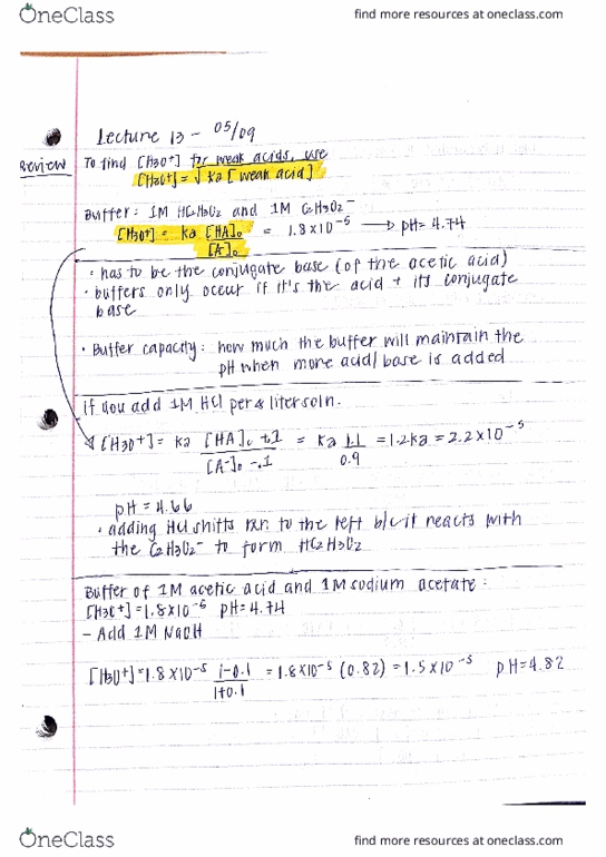 CHEM 1C Lecture Notes - Lecture 13: Equilibrium Constant, Lead, Ammonia thumbnail