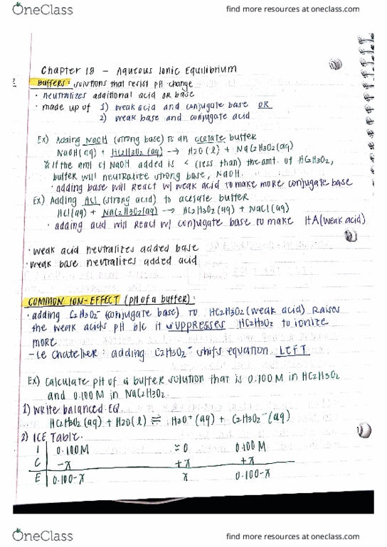 CHEM 1C Chapter Notes - Chapter 18: Ion, Restriction Enzyme, Ionic Compound thumbnail
