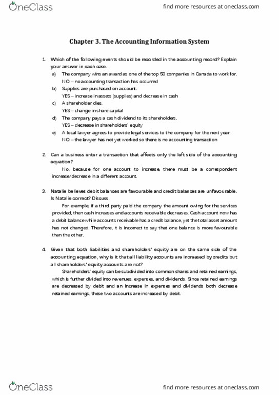 Business Administration 2257 Lecture Notes - Lecture 1: Retained Earnings, Accounts Receivable, Accounting Equation thumbnail