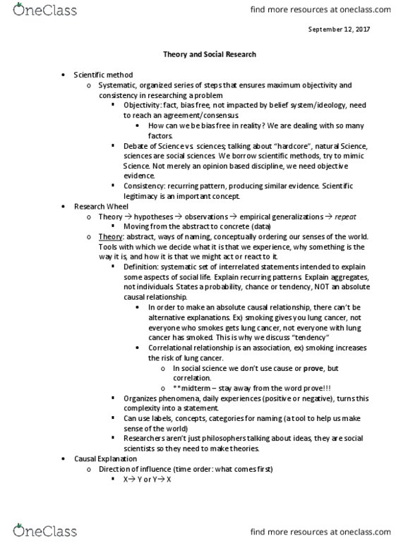 Sociology 2206A/B Lecture Notes - Lecture 2: Antipositivism, Reductionism, Ecological Fallacy thumbnail