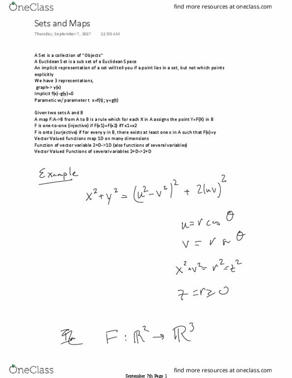 MATH V3386 Lecture Notes - Lecture 2: Surjective Function, If And Only If, Euclidean Space thumbnail