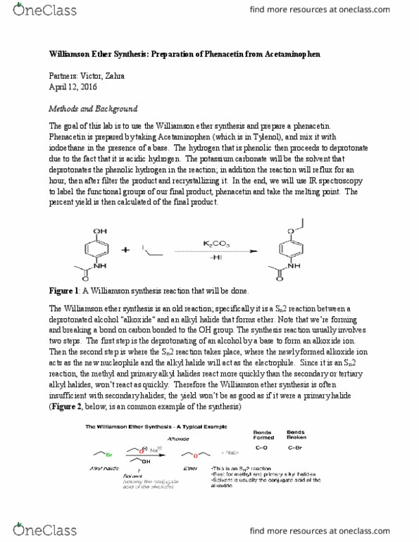 CHEM 233 Lecture Notes - Lecture 1: Wavenumber, Stoichiometry, Alkene thumbnail