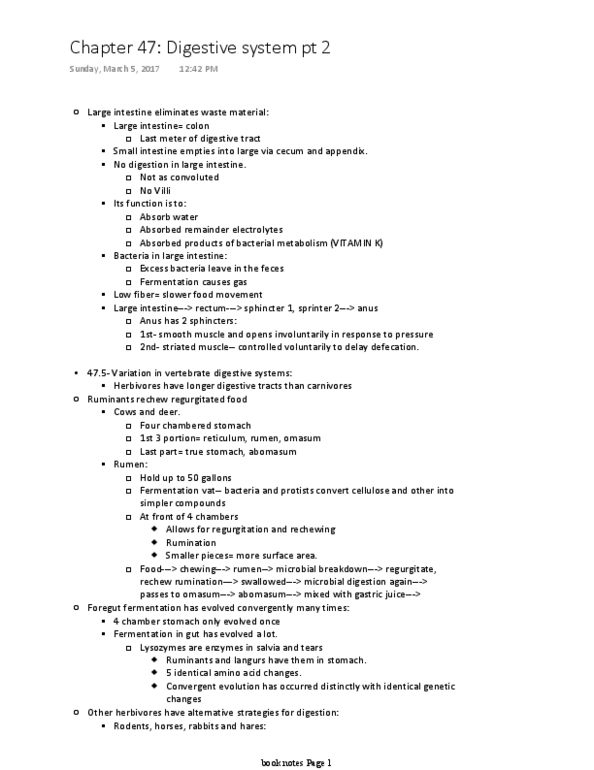 BIOL 2312 Chapter 47: Chapter 47 Digestive system pt 2 thumbnail