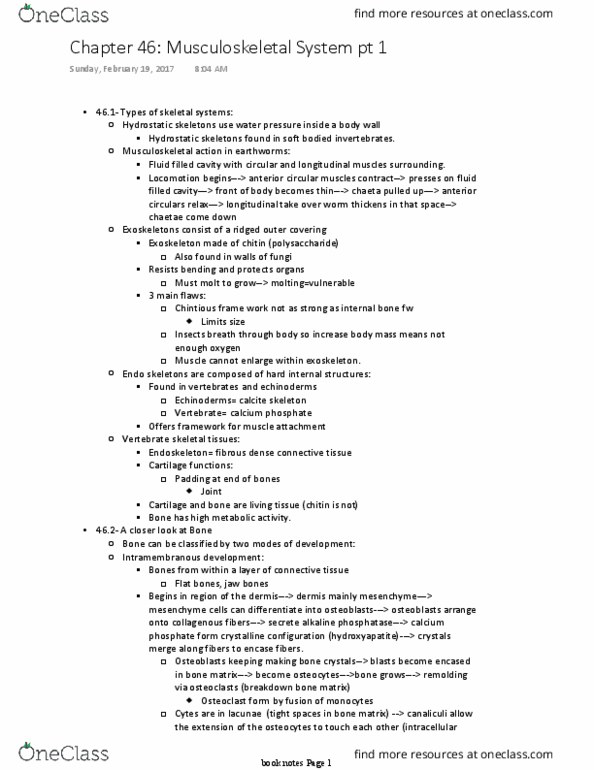 BIOL 2312 Chapter Notes - Chapter 46: Osteoporosis, Hamstring, Unit thumbnail