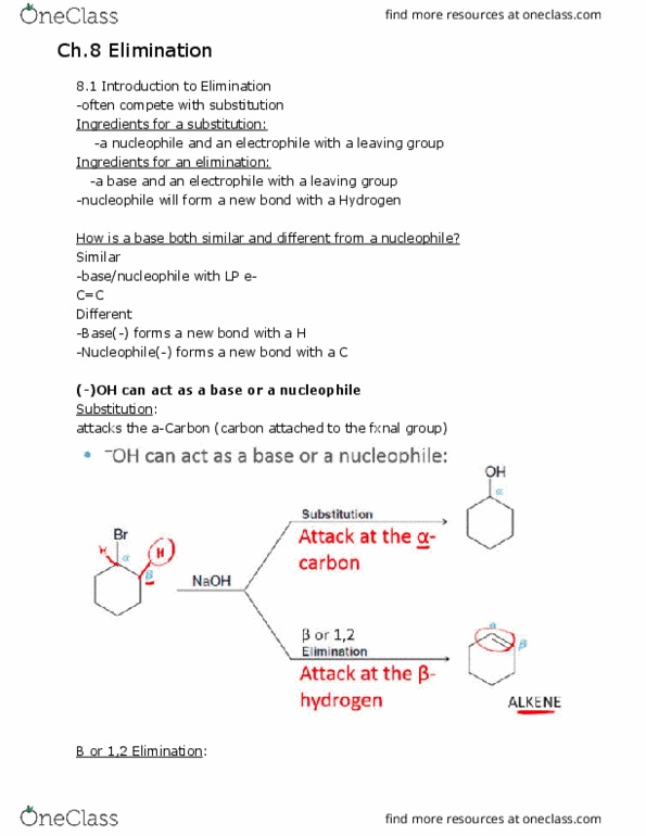 CHEM 2100 Chapter Notes - Chapter 8: Molecularity, Cyclohexane Conformation, Dehydrohalogenation thumbnail