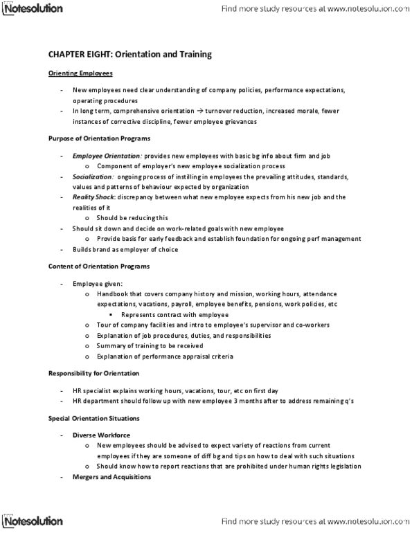 BUS 381 Chapter Notes - Chapter 8: Task Analysis, Performance Appraisal, Job Performance thumbnail