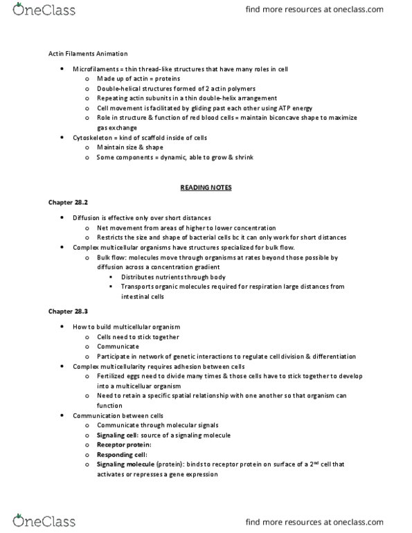 LIFESCI 2 Lecture Notes - Lecture 8: Extracellular Matrix, Plasmodesma, Metastasis thumbnail