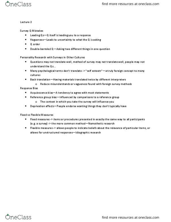 PSY BEH 170S Lecture Notes - Lecture 2: Reference Group thumbnail