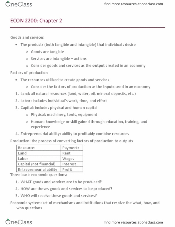 ECON 2200 Lecture Notes - Lecture 2: State Ownership, Natural Disaster, Externality thumbnail