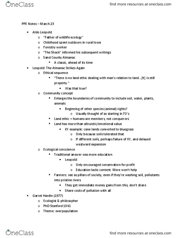 CRP 0807 Lecture Notes - Lecture 4: Population Control, Southern Poverty Law Center, Land Ethic thumbnail