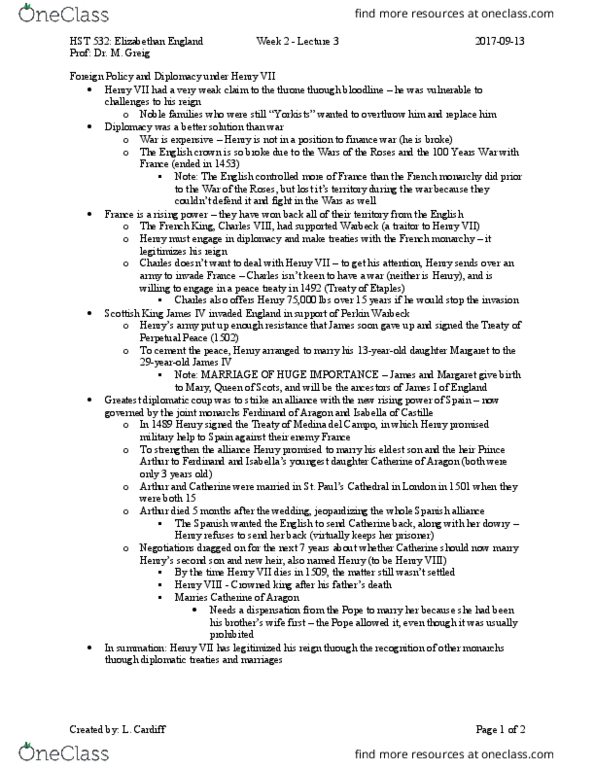HST 532 Lecture Notes - Lecture 3: Edmund Dudley, Richard Empson, Elizabethan Era thumbnail