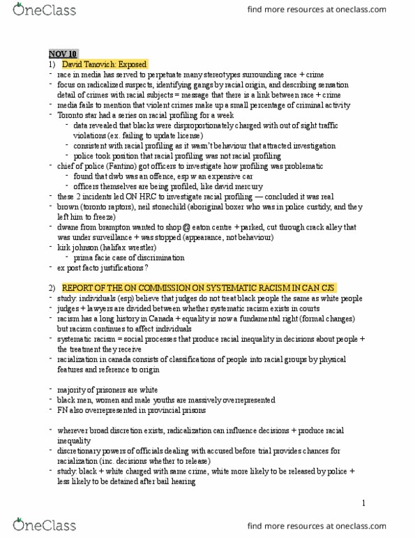 CRIM 2652 Chapter Notes - Chapter 1: Provincial Superior, Nonverbal Communication, Restorative Justice thumbnail