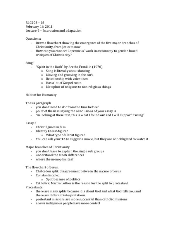 RLG203H5 Lecture Notes - List Of Compositions By Johann Sebastian Bach, World Socialist Web Site thumbnail