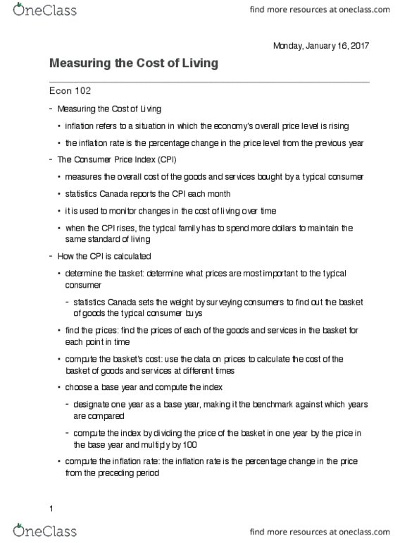 AUECO102 Lecture Notes - Lecture 2: Nominal Interest Rate, Real Interest Rate thumbnail