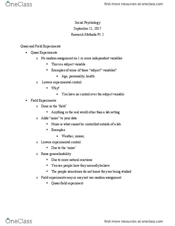 PSYCH 2C03 Lecture Notes - Lecture 3: Cognitive Dissonance, Random Assignment thumbnail