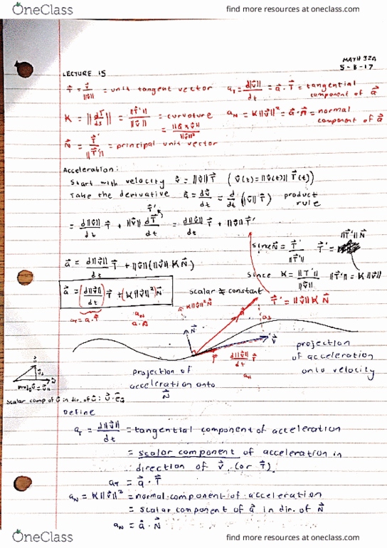 MATH 32A Lecture Notes - Lecture 15: Acceleration thumbnail