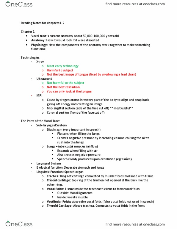 LING 221 Chapter Notes - Chapter 1-2: Palatine Uvula, Rhotic Consonant, Arytenoid Cartilage thumbnail