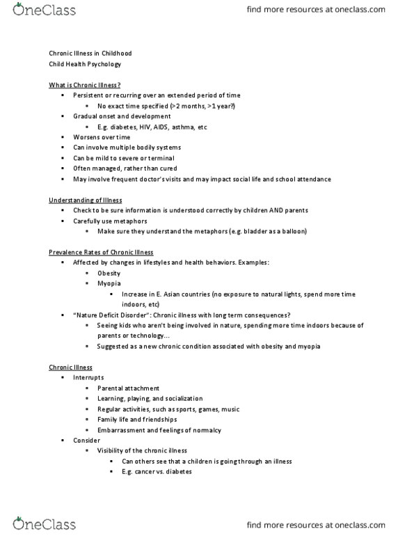 PSY BEH 138H Lecture Notes - Lecture 8: Animal-Assisted Therapy, Gross Motor Skill, Nature Deficit Disorder thumbnail