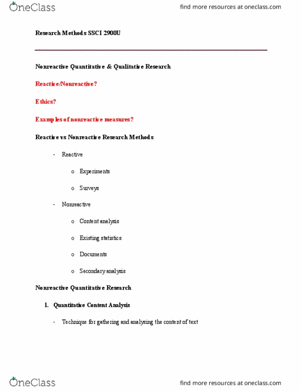 SSCI 2900U Lecture Notes - Lecture 7: General Social Survey, Critical Discourse Analysis, Jean Kilbourne thumbnail