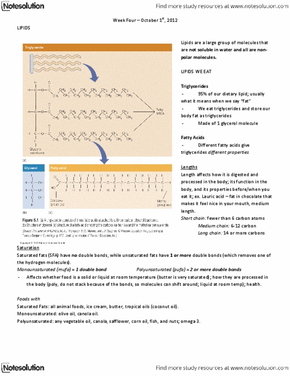 NUTR 1010 Lecture Notes - Lecture 5: Omega-6 Fatty Acid, Canola, Peanut Butter thumbnail