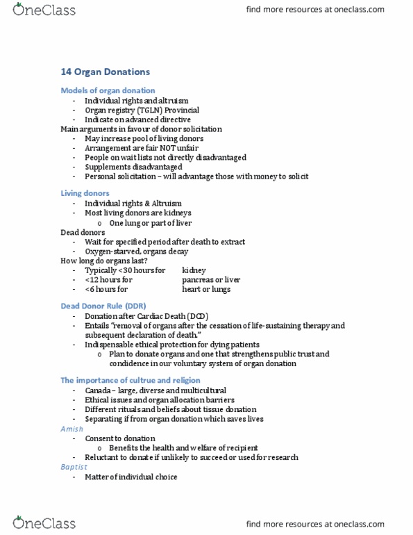 MEDRADSC 3Y03 Lecture Notes - Lecture 14: Immunosuppressive Drug, Organ Transplantation, Fetus thumbnail