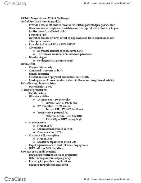 MEDRADSC 3Y03 Lecture Notes - Lecture 18: Renal Agenesis, Tricuspid Insufficiency, Fetal Distress thumbnail