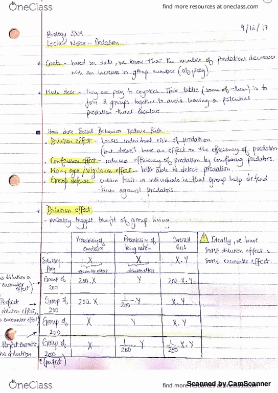 BIOL 3304 Lecture 4: Biology 3304 - Lecture Notes - Predation thumbnail