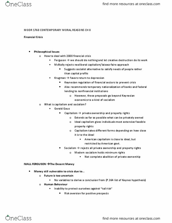 MODR 1760 Chapter Notes - Chapter 8: Popular Education, Paul Krugman, Foreign Exchange Market thumbnail