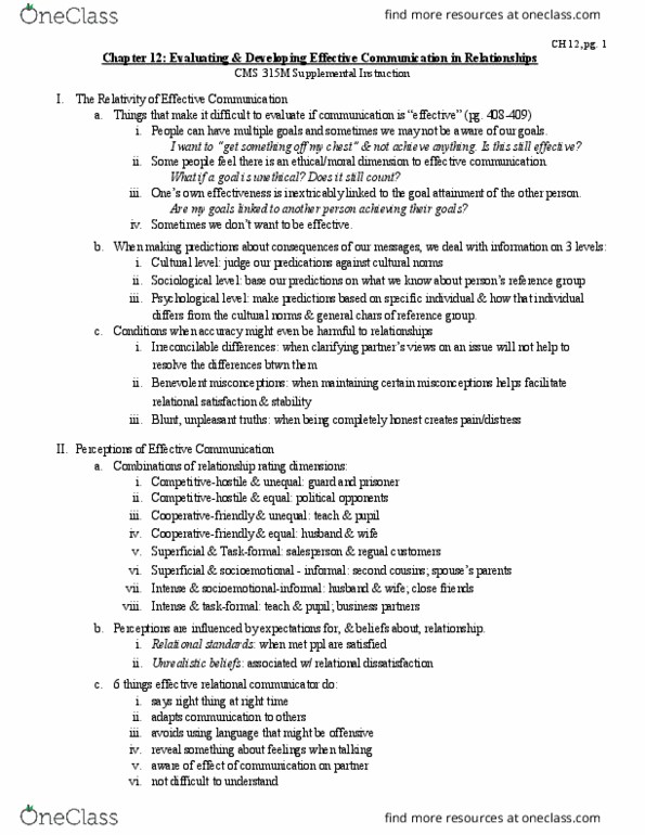 CMS 315M Chapter Notes - Chapter 12: Procedural Knowledge, Reference Group thumbnail