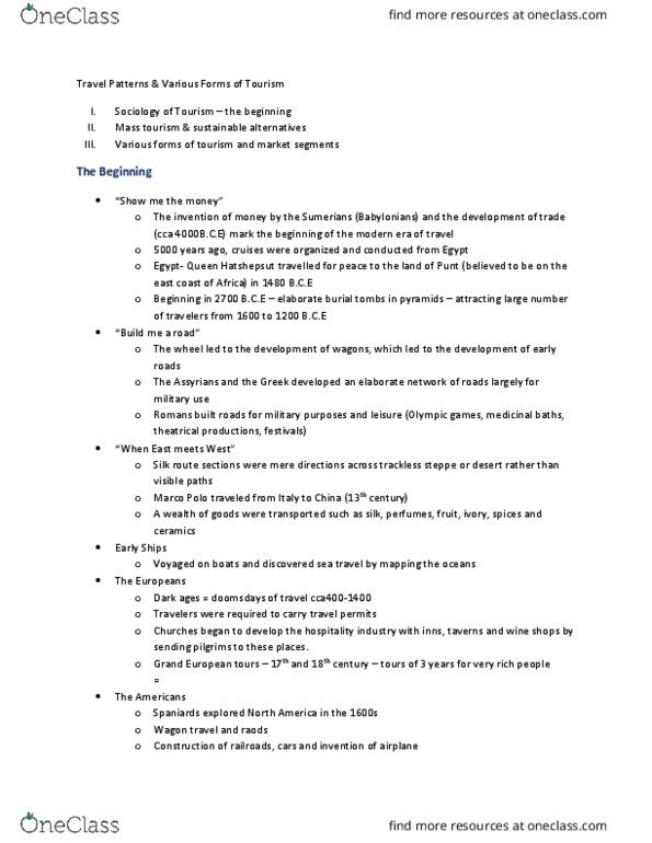 GEG 3320 Lecture Notes - Lecture 2: World Tourism Organization, Fruit Preserves, Magaluf thumbnail